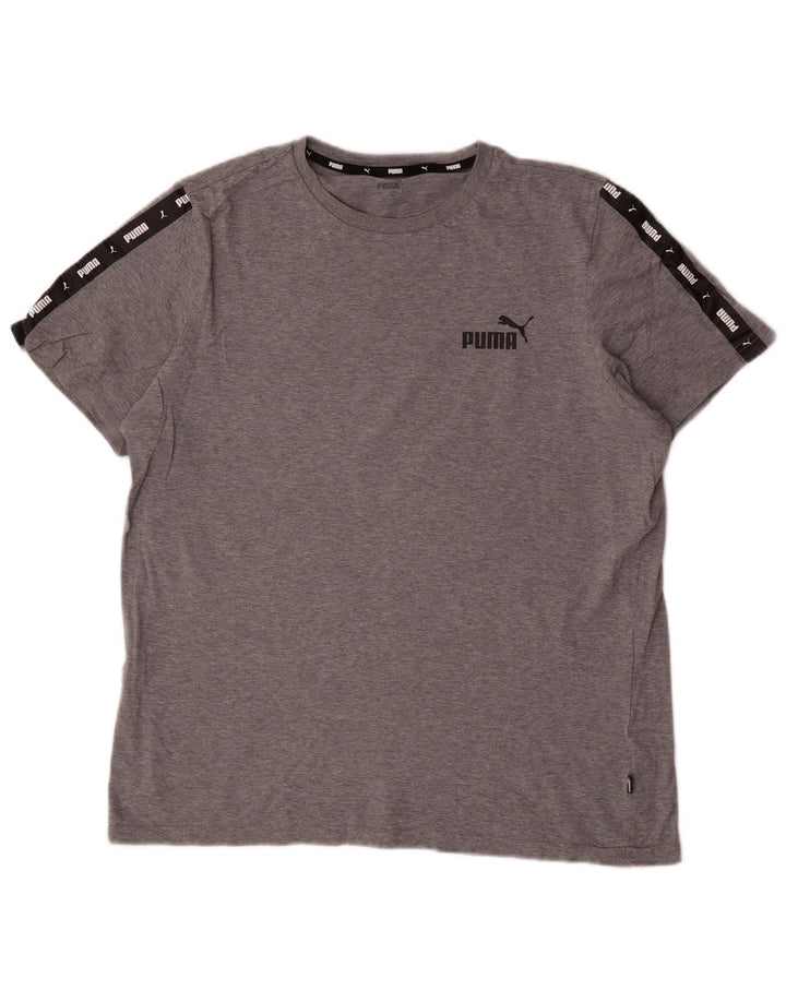 Tricou grafic Puma pentru bărbați Top mare, gri, bumbac color bloc