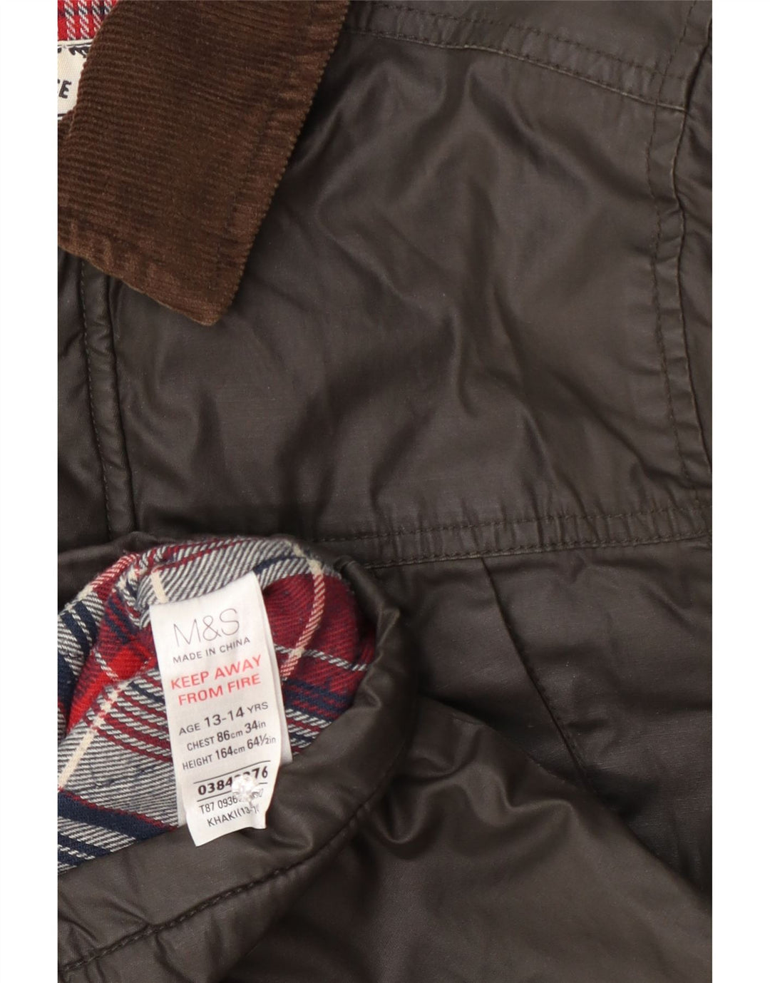Jachetă pentru băieți din bumbac cerat Marks & Spencer 13-14 ani kaki