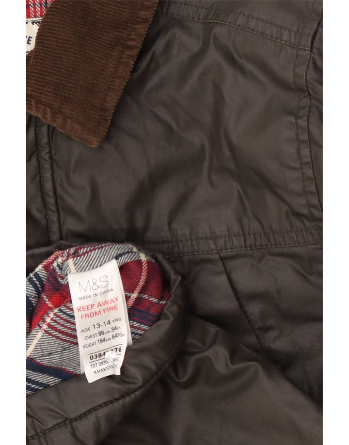 Jachetă pentru băieți din bumbac cerat Marks & Spencer 13-14 ani kaki