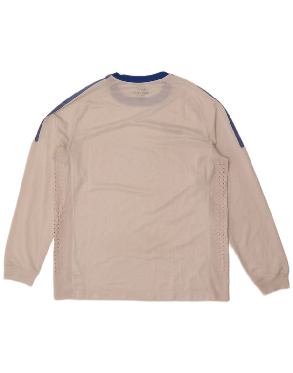 Nike Dri Fit Top cu mânecă lungă, mare, alb, din poliester