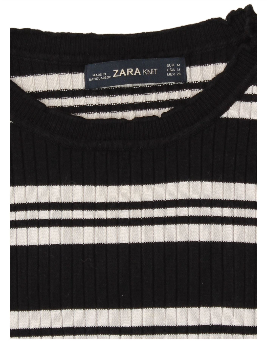 Crop Top pentru femei Zara cu mânecă lungă UK 12 Medium Black Dunge