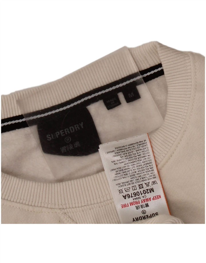 Pulover grafic Superdry pentru bărbați, bumbac mediu alb