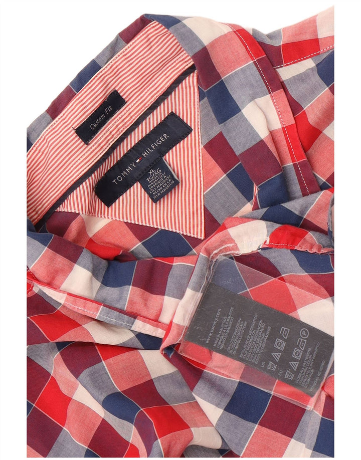Cămașă personalizată pentru bărbați Tommy Hilfiger XL, bumbac vichy roșu