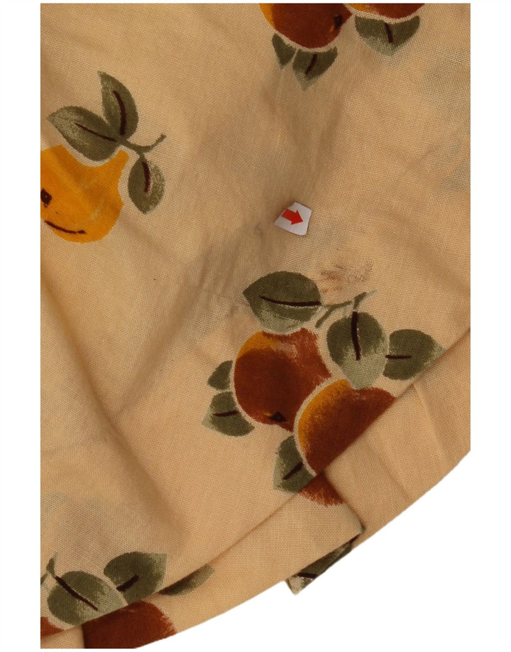 VINTAGE Fustă A-Line plisată cu model abstract pentru femei W24 XS Bej