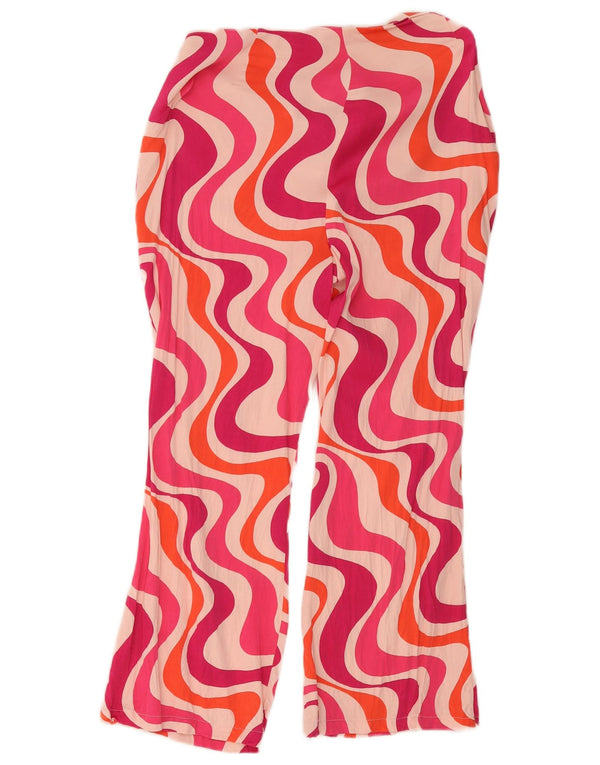 Pantaloni tăiați cu talie înaltă pentru femei Zara XL W32 L24 roz