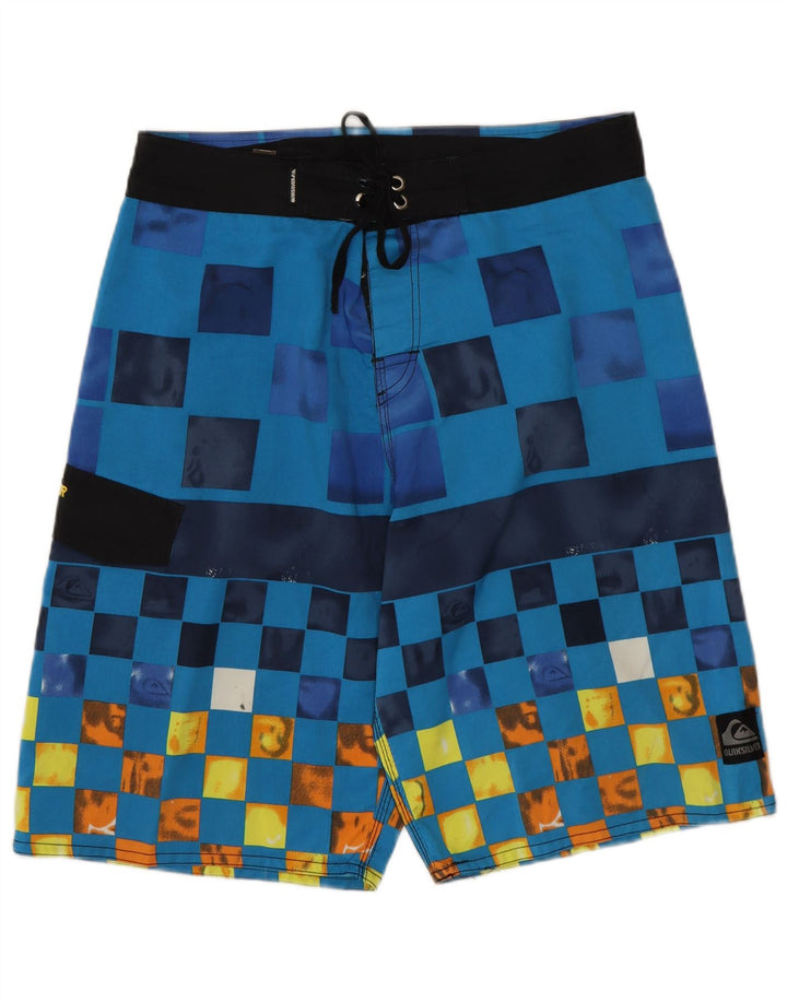 Pantaloni scurți de înot Quiksilver pentru bărbați, albastru mediu geometric