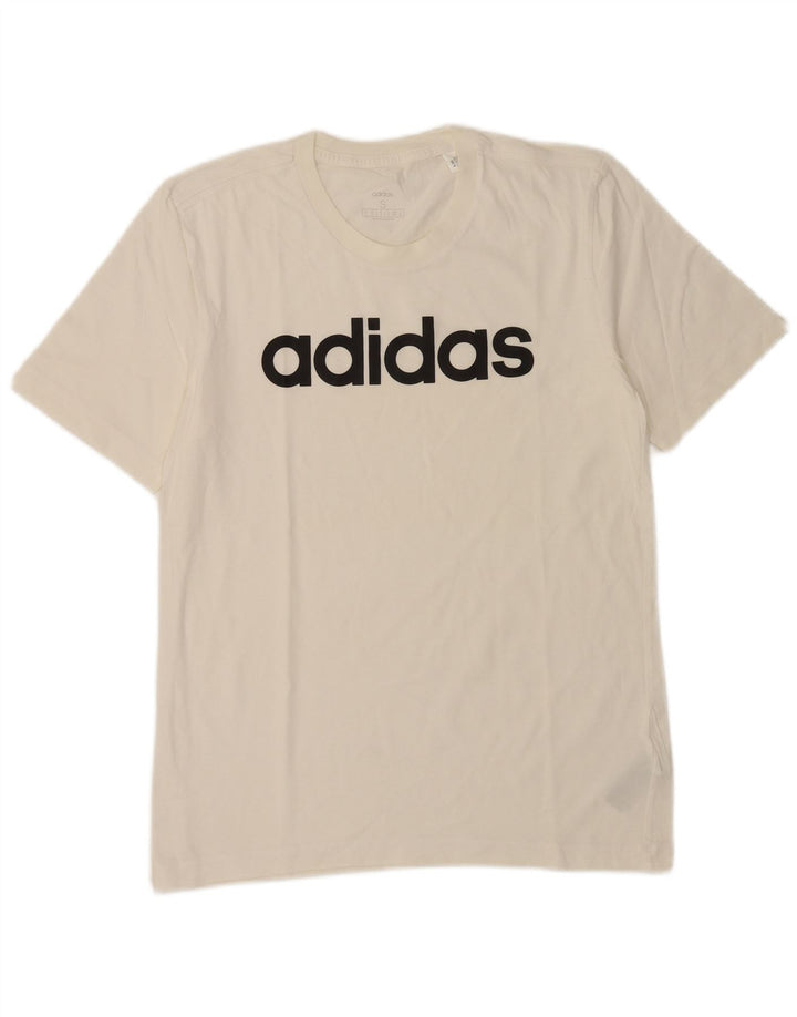 Tricou grafic pentru bărbați Adidas Top mic, alb, bumbac