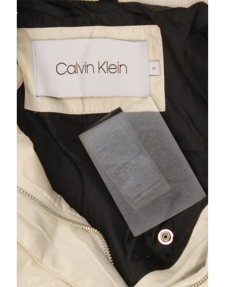 Jachetă căptușită cu glugă pentru femei CALVIN KLEIN UK 14 Poliester alb mediu mediu