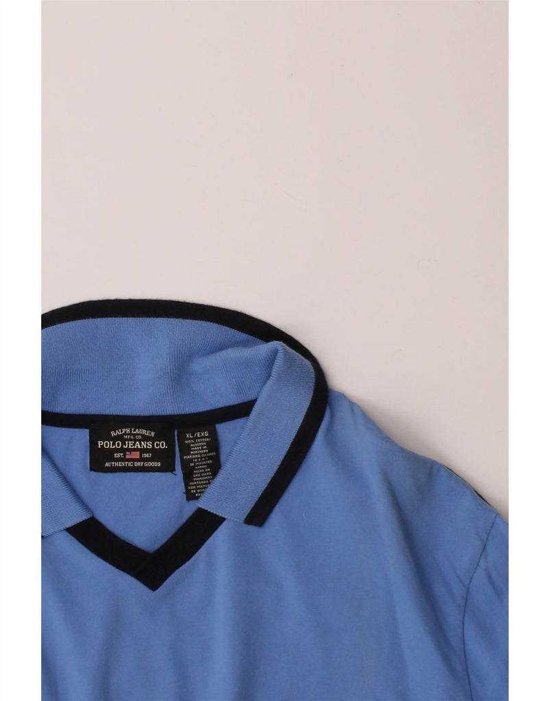 RALPH LAUREN Mens Long Sleeve Polo Shirt XL Blue Cotton Vintage Ralph Lauren and Second-Hand Ralph Lauren from Messina Hembry 