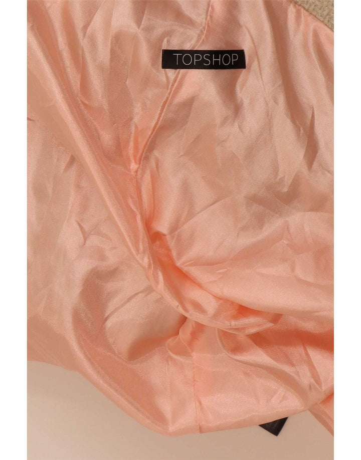 Topshop Pardesiu pentru femei UK 12 Medium Bej Poliester color bloc