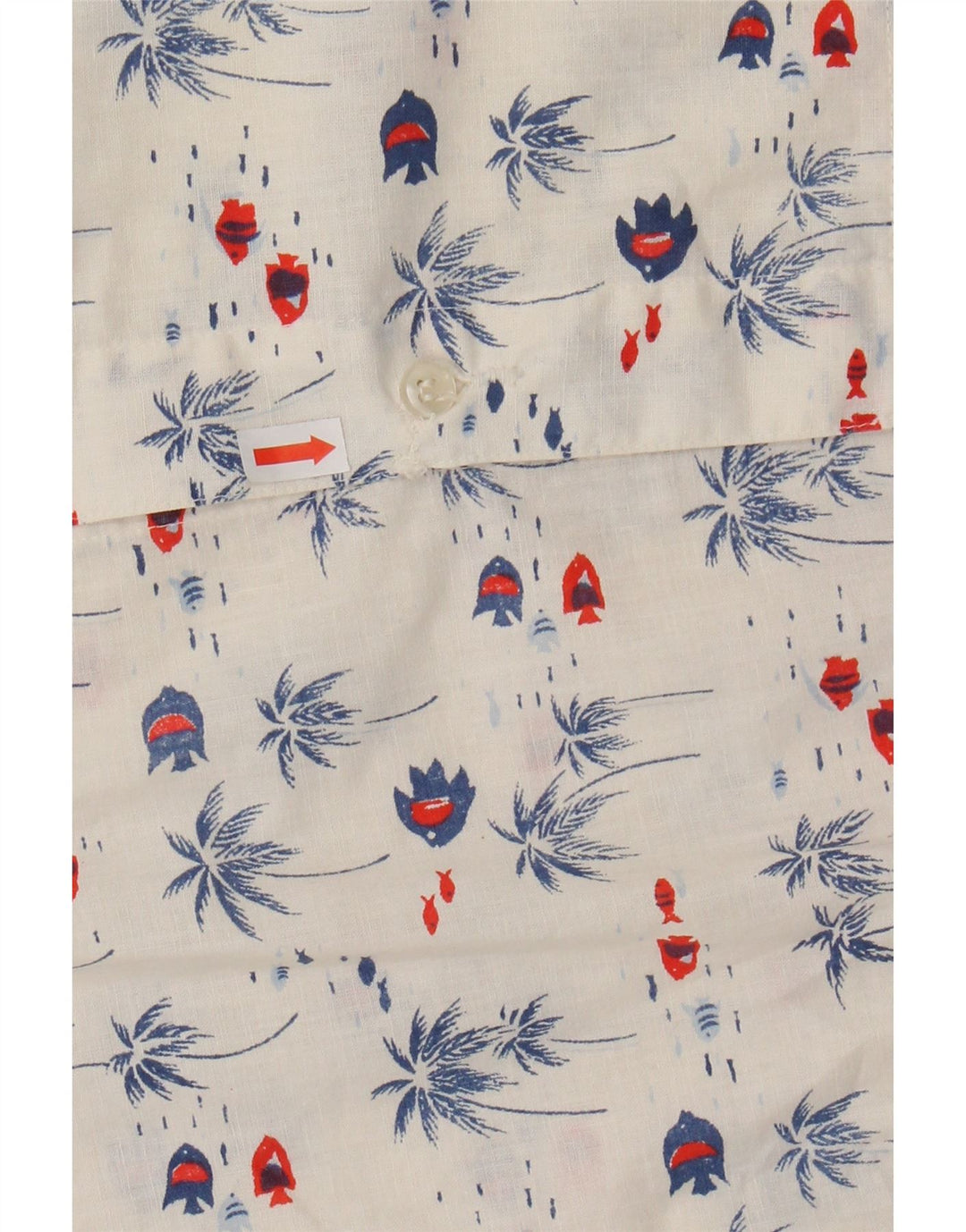 LEONARDO Mens Short Sleeve Shirt Size 41 Large White Cotton Hawaiian Vintage Leonardo and Second-Hand Leonardo from Messina Hembry 