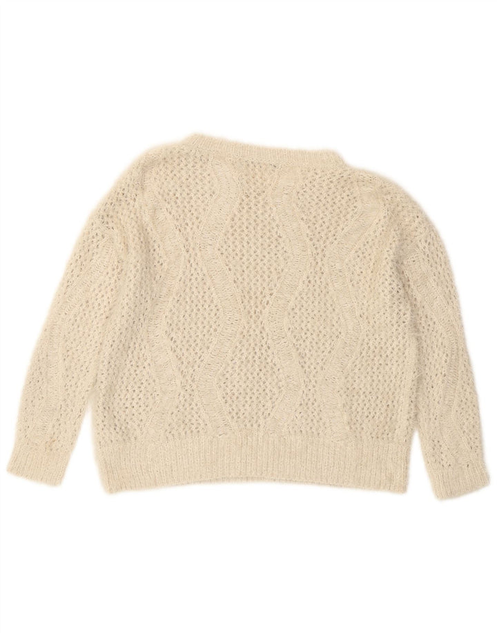 Pulover pentru femei Marks & Spencer cu gâtul cu barca UK 14, mare, alb