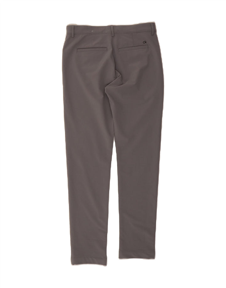 CALVIN KLEIN Womens Golf Slim Casual Trousers W32 L31 Grey Polyester Vintage Calvin Klein and Second-Hand Calvin Klein from Messina Hembry 