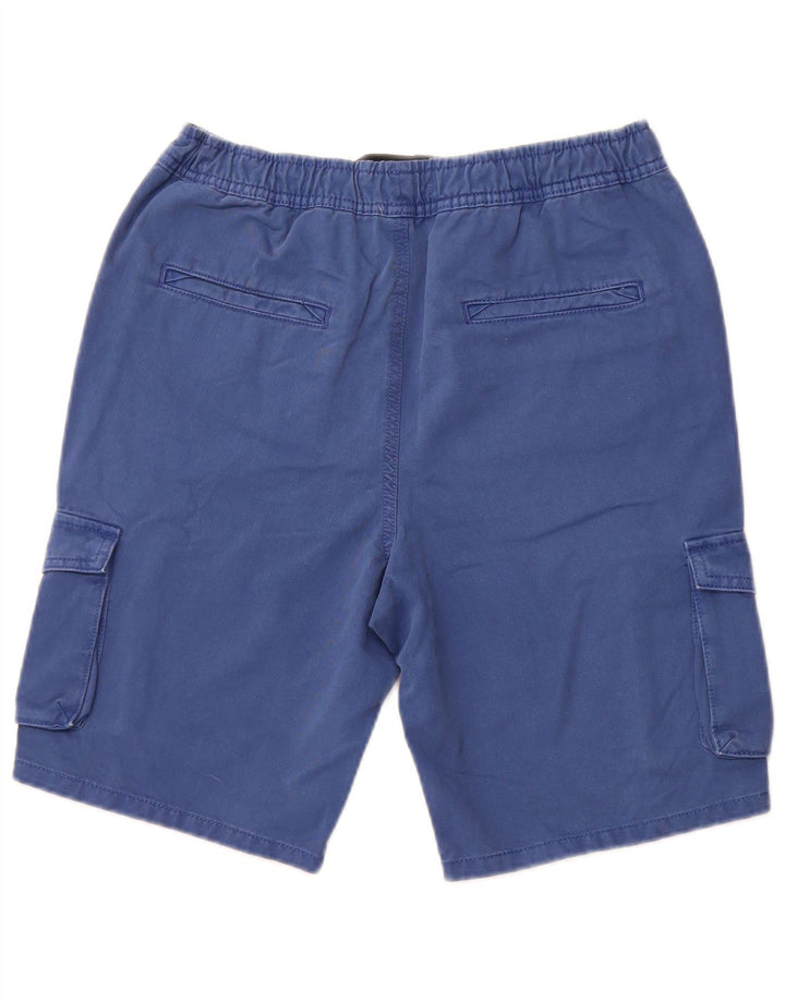 MARKS & SPENCER Pantaloni scurți cargo pentru băieți 14-15 ani W28 Bumbac albastru