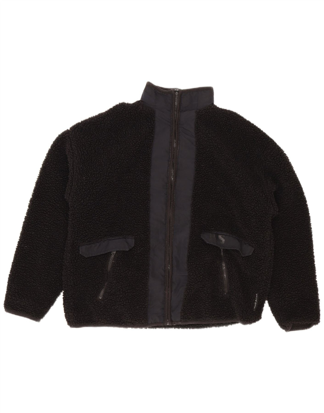 Dunnes Stores Jachetă fleece supradimensionată pentru femei UK 10 Poliester negru mic
