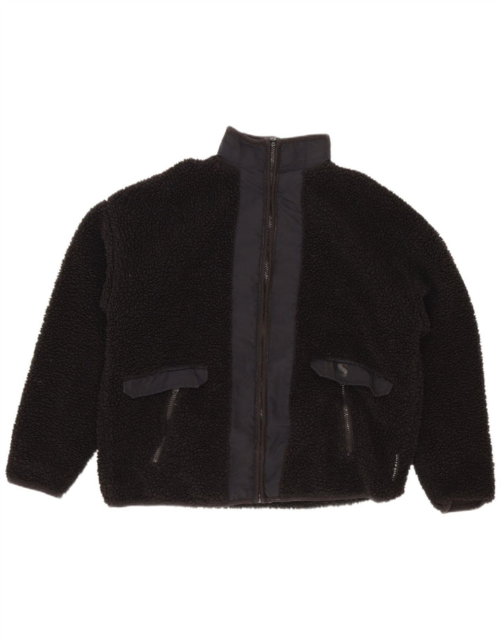 Dunnes Stores Jachetă fleece supradimensionată pentru femei UK 10 Poliester negru mic
