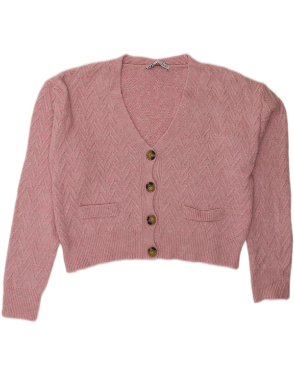 Pulover cardigan supradimensionat pentru femei Zara UK 10 mic roz