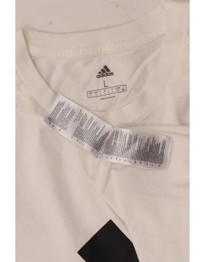 Tricou grafic ADIDAS pentru bărbați Top mare din bumbac alb