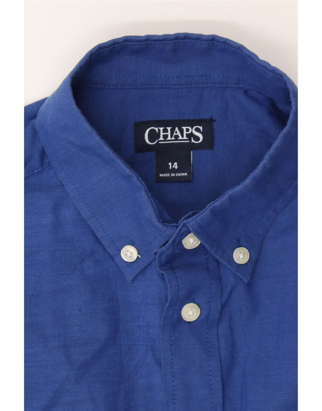CHAPS Boys Shirt 13-14 Years Blue Cotton Vintage Chaps and Second-Hand Chaps from Messina Hembry 