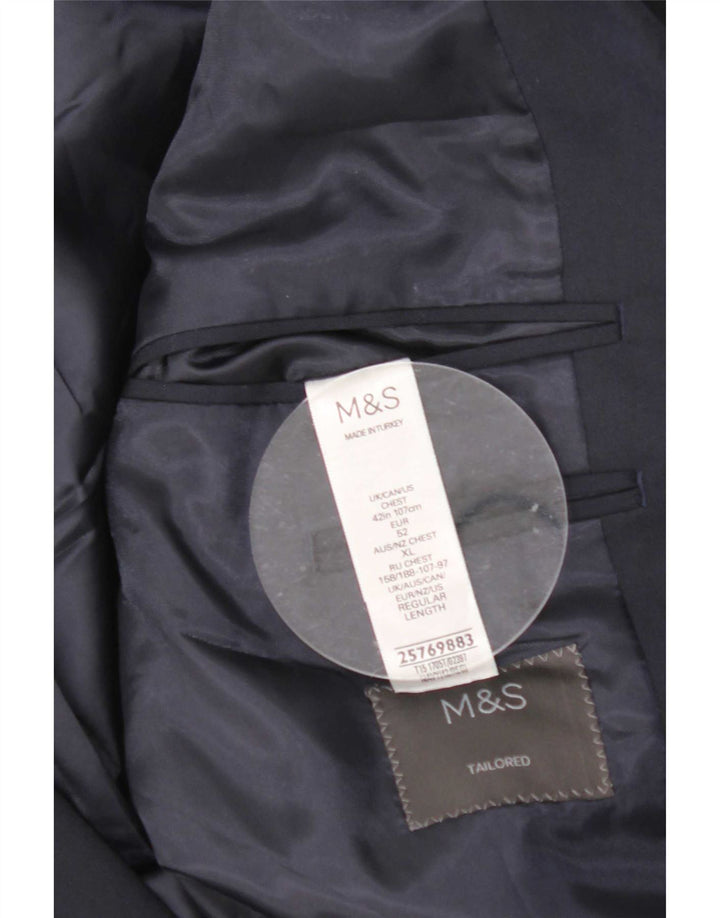 Jachetă pentru bărbați Marks & Spencer cu 2 nasturi, UK 42 XL, poliester bleumarin