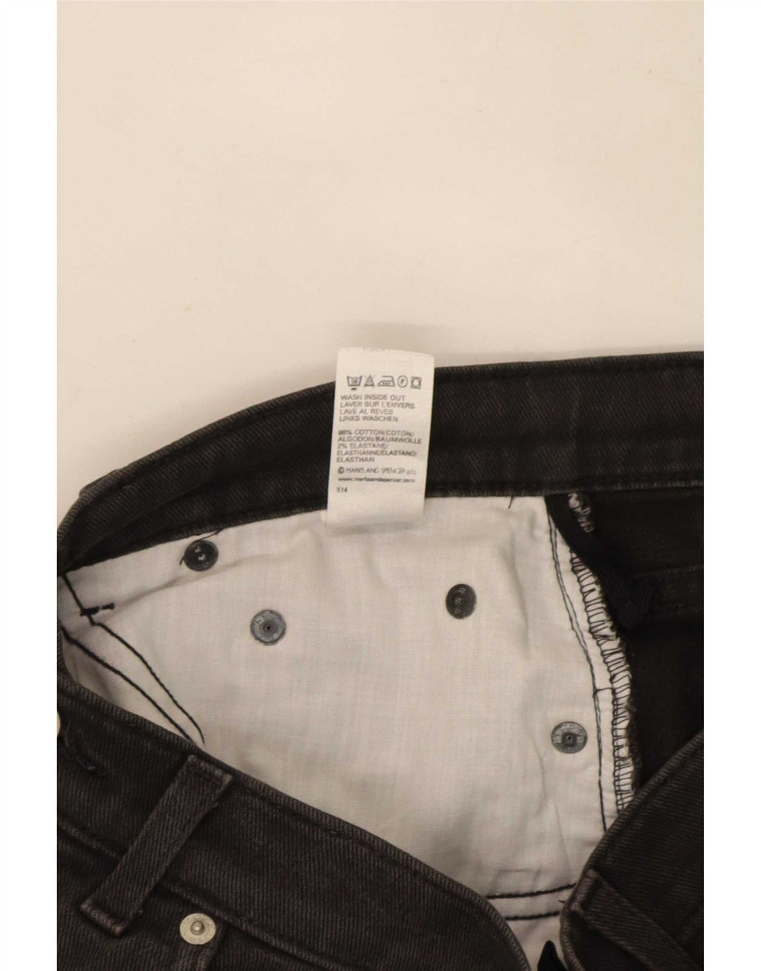 Blugi drepti tăiați pentru femei Marks & Spencer UK 12 Medium W28 L25 Negri