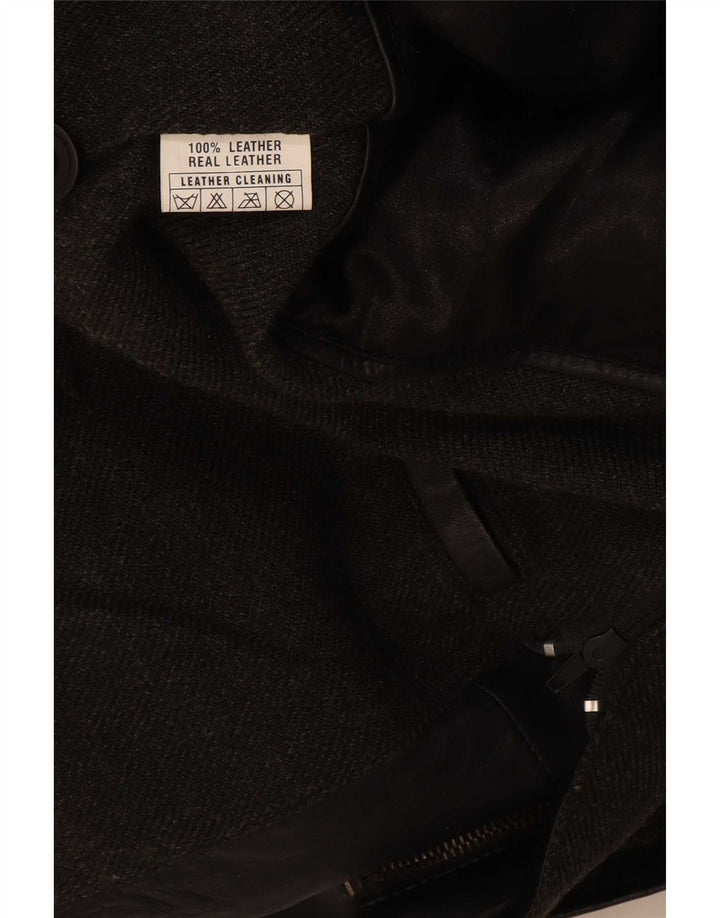 Jachetă de piele vintage pentru bărbați UK 44 2XL Negru