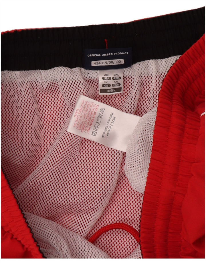 Pantaloni scurți sport grafic Umbro pentru bărbați 2XL poliester roșu