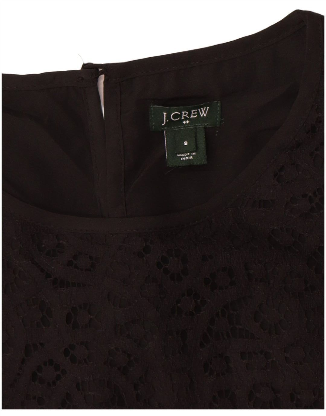 Bluză J. CREW pentru femei, cu mâneci 3/4, US 8, bumbac floral, negru mediu