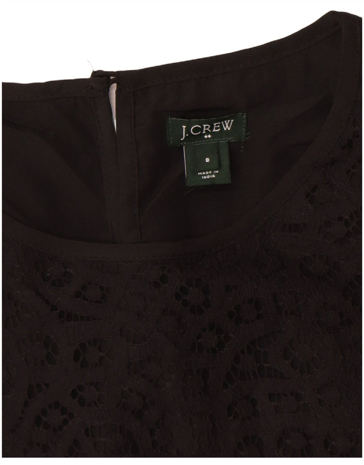 Bluză J. CREW pentru femei, cu mâneci 3/4, US 8, bumbac floral, negru mediu