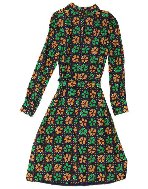 Rochie A-Line Vintage pentru femei cu mâneci lungi UK 12 Medium Multicolor Floral