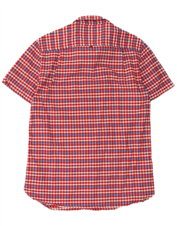 Cămașă cu mânecă scurtă pentru bărbați Superdry, bumbac mare roșu vichy