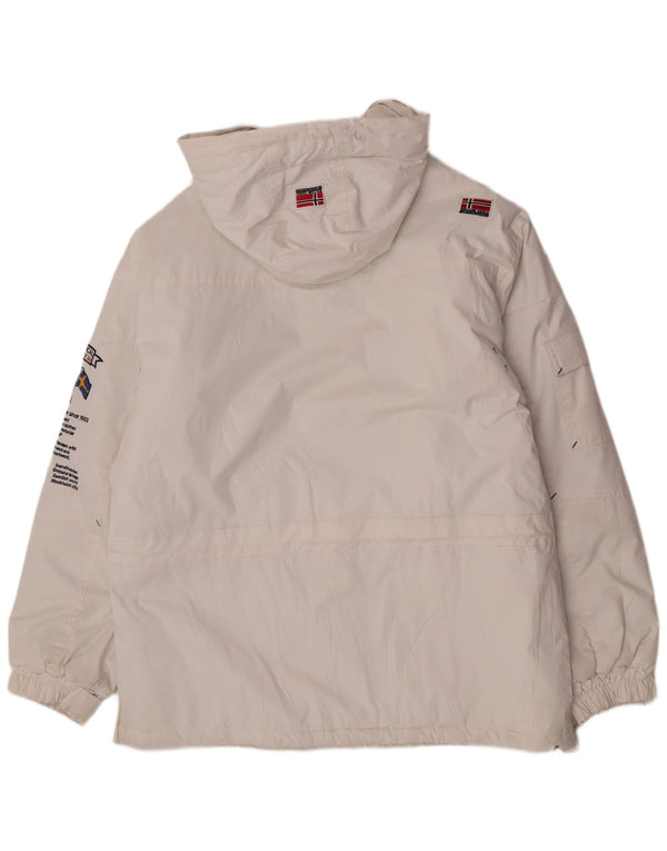 Jachetă Anorak grafică pentru bărbați Geographical Norway UK 42 XL Alb