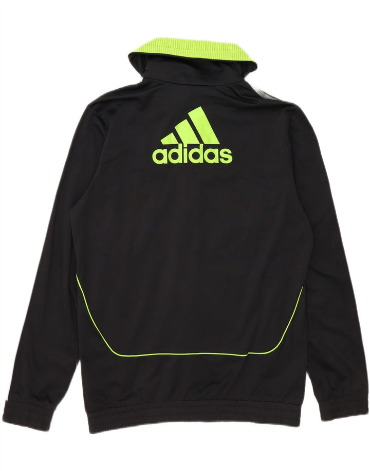 ADIDAS Mens Graphic Tracksuit Top Jacket UK 38/40 Medium Black Polyester Vintage Adidas and Second-Hand Adidas from Messina Hembry 