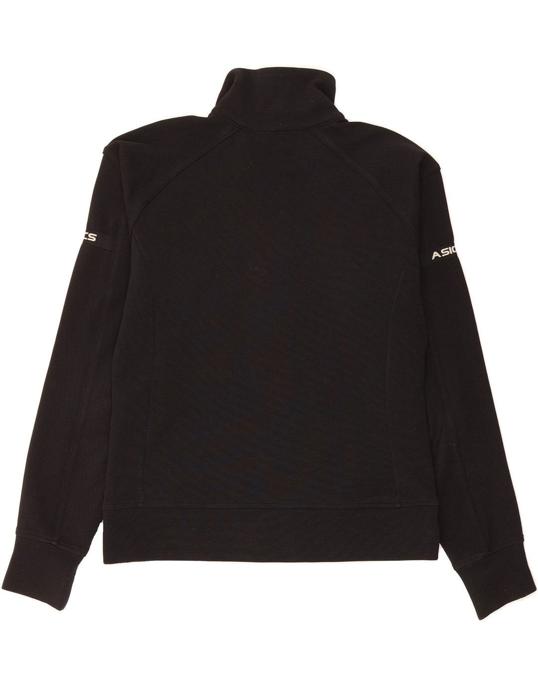 ASICS Womens Tracksuit Top Jacket UK 14 Medium Black Polyester Vintage Asics and Second-Hand Asics from Messina Hembry 
