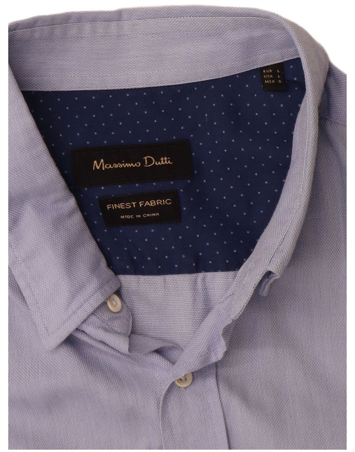Cămașă Massimo Dutti pentru bărbați, mare, albastru, bumbac