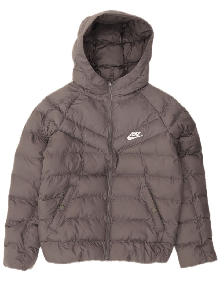 Jachetă căptușită cu glugă Nike pentru băieți 10-11 ani Poliester mediu gri