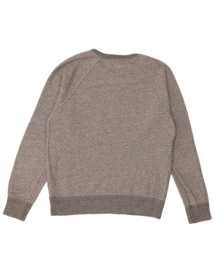 J. CREW Pulover supradimensionat pentru femei UK 10 Bumbac gri mic