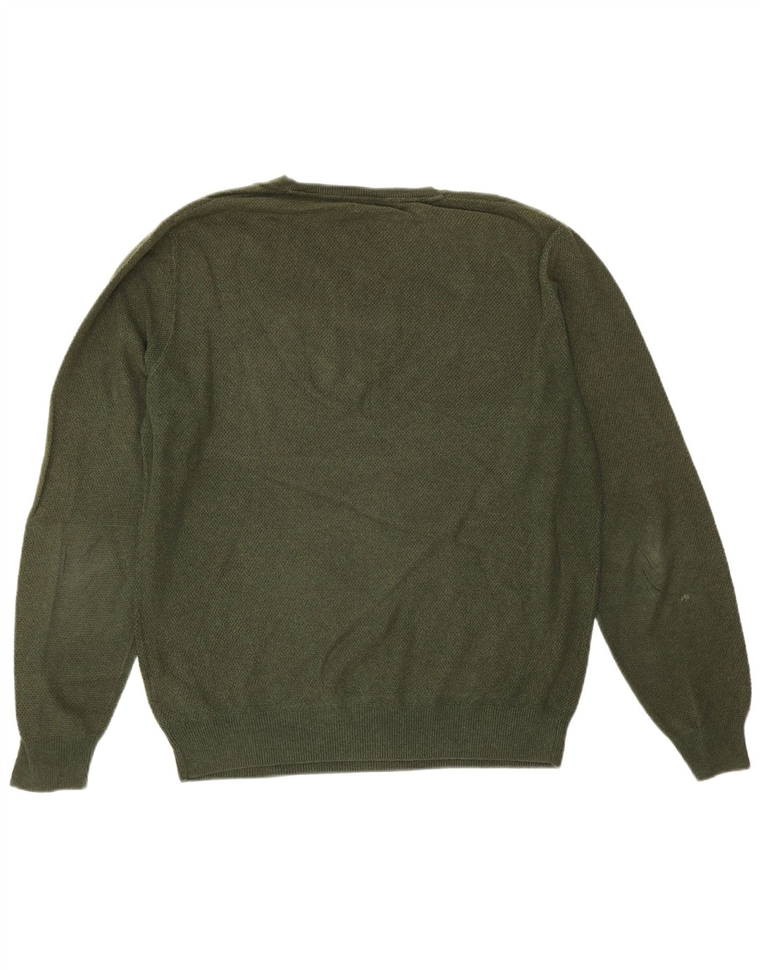Massimo Dutti Pulover cu decolteu în V pentru bărbați, bumbac verde mare