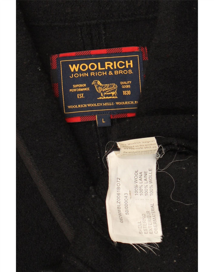 Sacou Woolrich pentru femei, cu 4 nasturi, UK 14, lână mare neagră