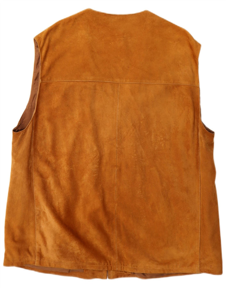 Gilet din piele intoarsa pentru barbati vintage UK 40 Large Brown