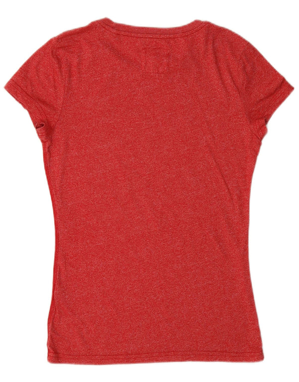 Tricou cu grafic Jack Wills pentru femei Top UK 10 Small Red Bumbac
