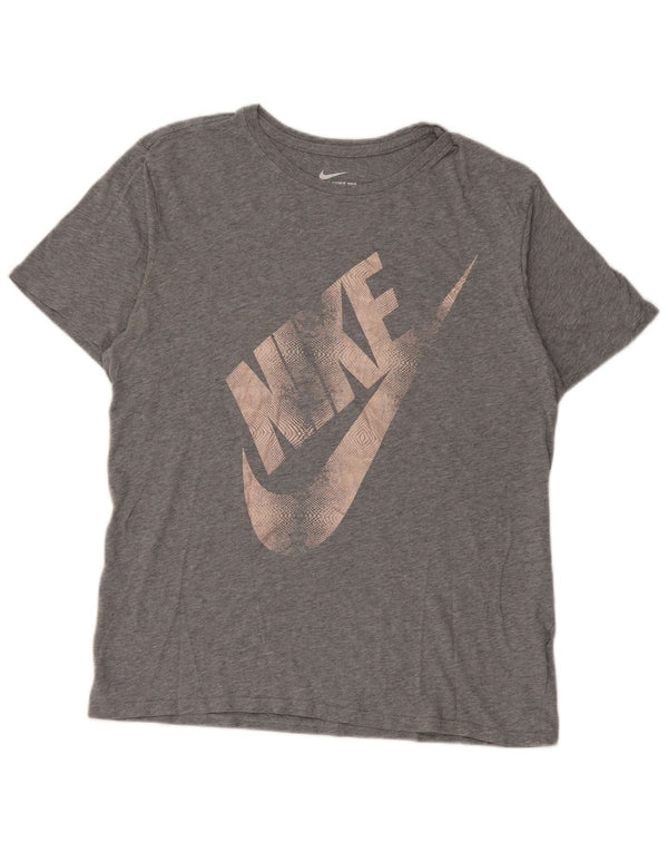 Tricou grafic Nike pentru femei Top UK 16 mare bumbac gri