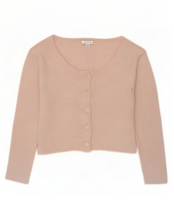 Pulover Topshop pentru femei Crop Cardigan UK 14 Medium Pink Acrilic