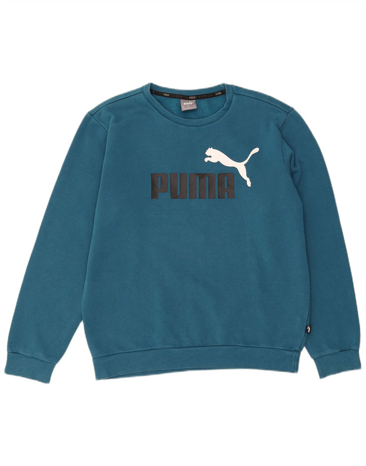 Pulover grafic pentru bărbați Puma, bumbac albastru mediu