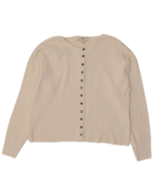 Marks & Spencer Pulover Crop Cardigan pentru Damă UK 16 Mare, Viscoză, albă