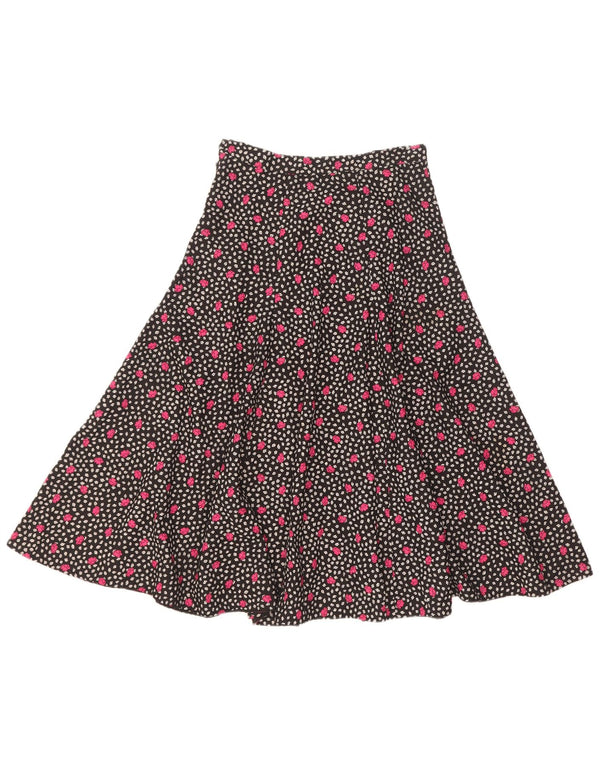 Fusta evazată pentru femei Vintage W25 XS Negru Floral