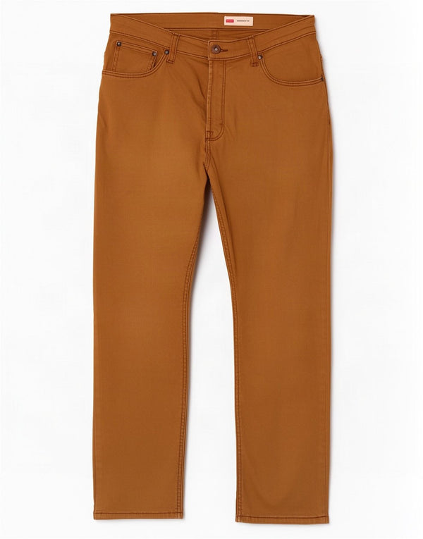 Pantaloni casual drepti pentru bărbați Wrangler W33 L30 bumbac maro