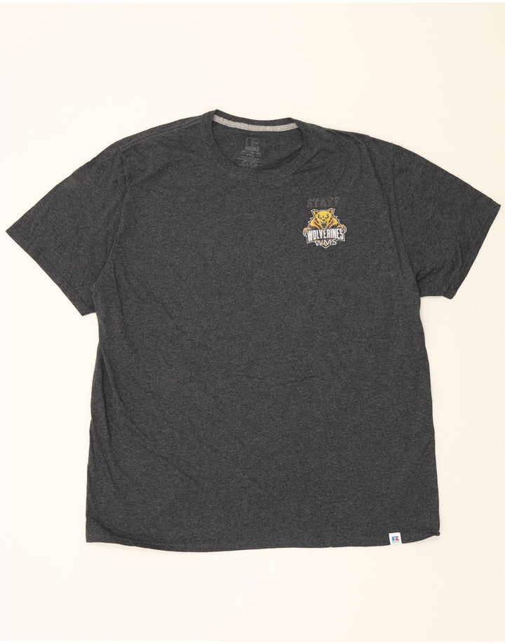 RUSSELL ATHLETIC Mens T-Shirt Top 2XL Grey Cotton Vintage Russell Athletic and Second-Hand Russell Athletic from Messina Hembry 