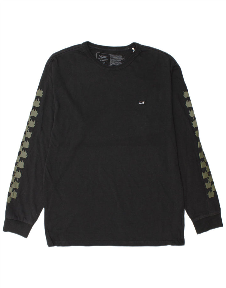 Vans Mens Classic Fit Graphic Top Maneca lunga Bumbac Geometric Negru Mediu