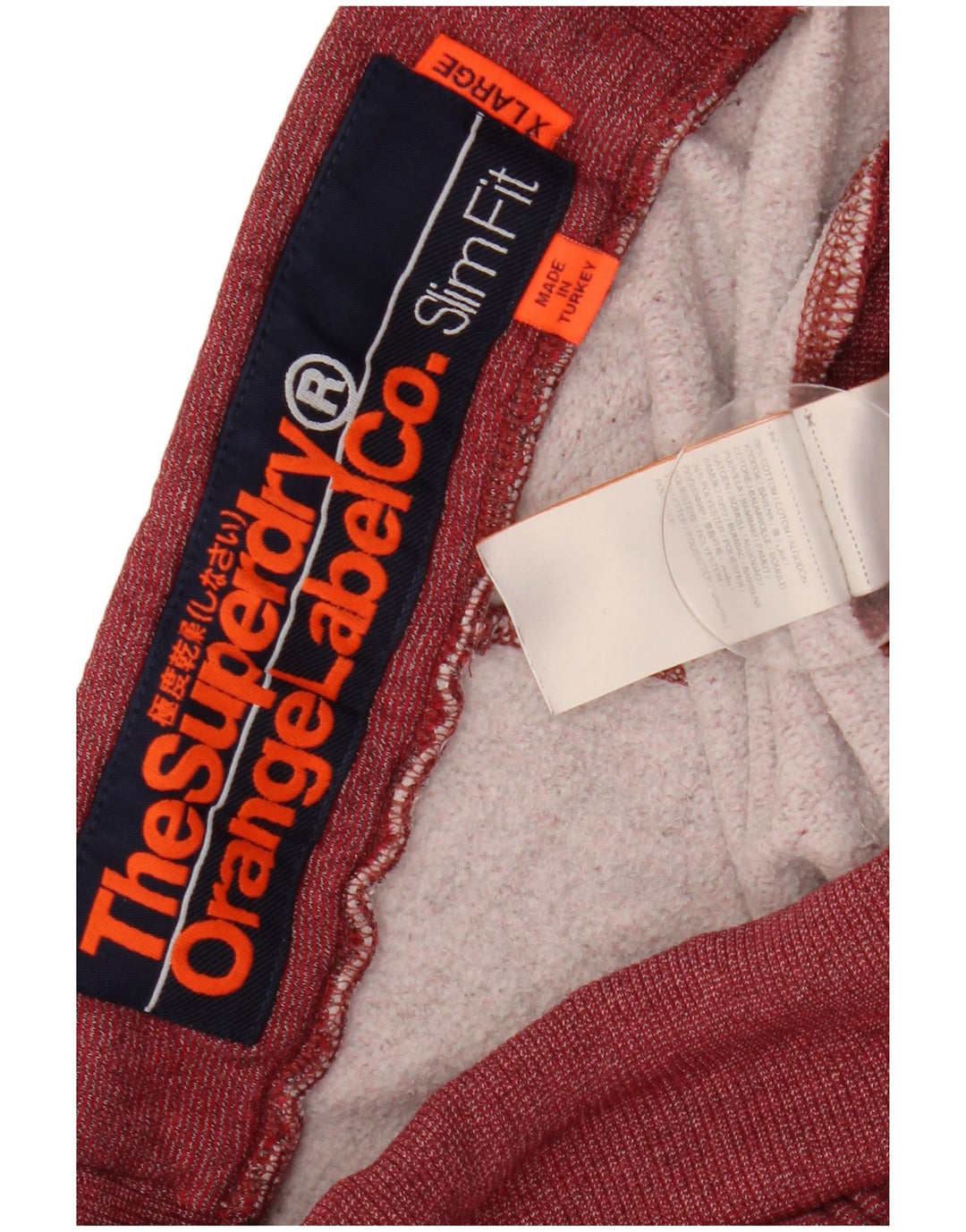 SUPERDRY Pantaloni de trening Slim Fit pentru bărbați Pantaloni de jogging XL Bumbac burgundă